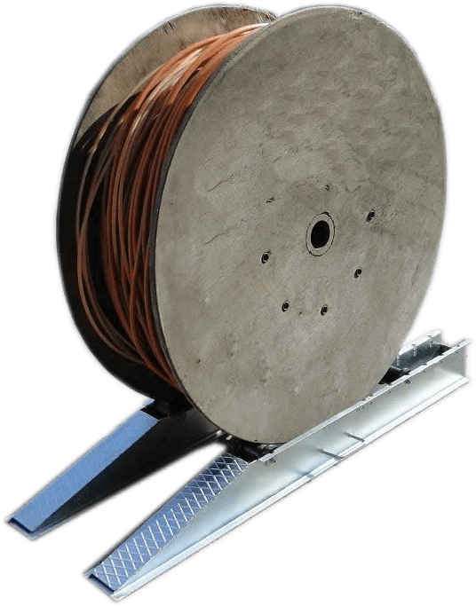 Cable drum roller for smooth cable payoff during cable blowing operations