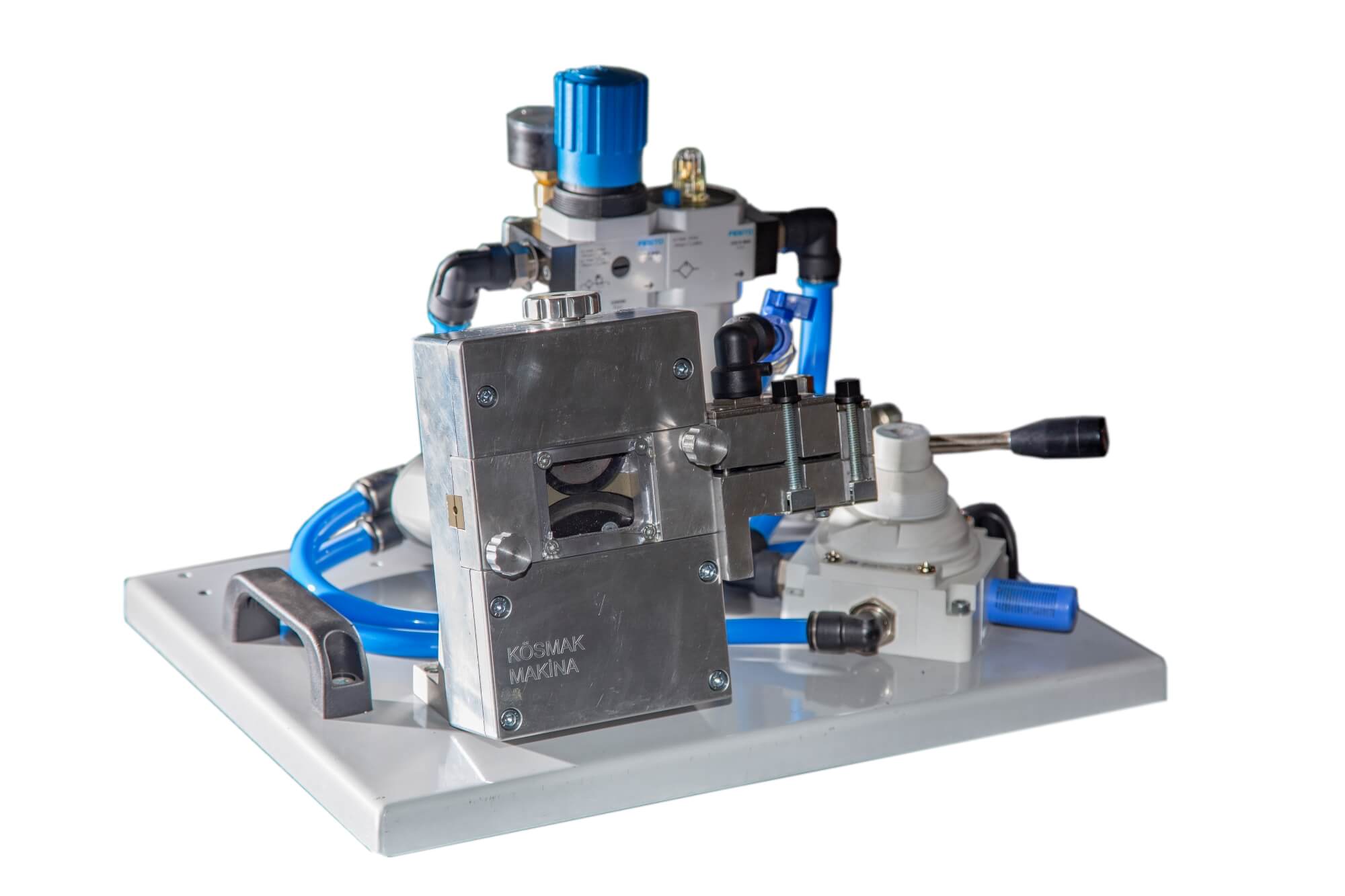 Portable fiber installation machine with air motor and regulator