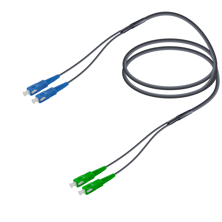 Fiber Breakout Patch Cord 4.8mm with duplex connector assembly