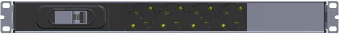 Horizontal Schuko PDU with circuit breaker
