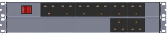 8-Way UK PDU 2U – ON/OFF