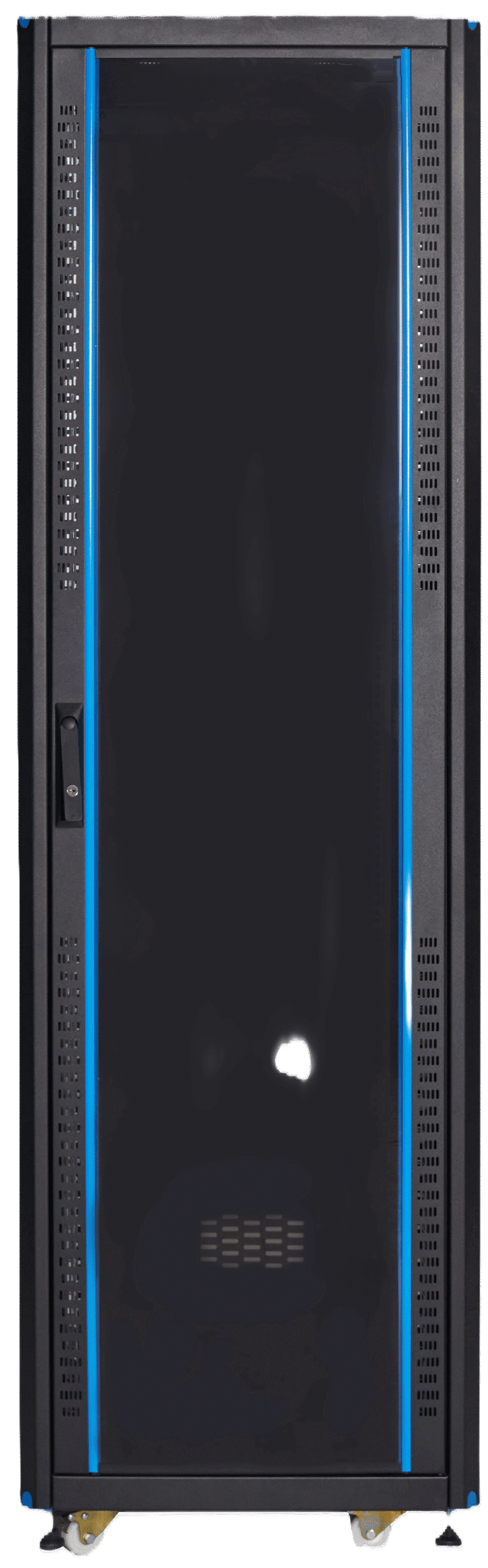 FS Line 19 inch free standing rack cabinet with tempered glass front door
