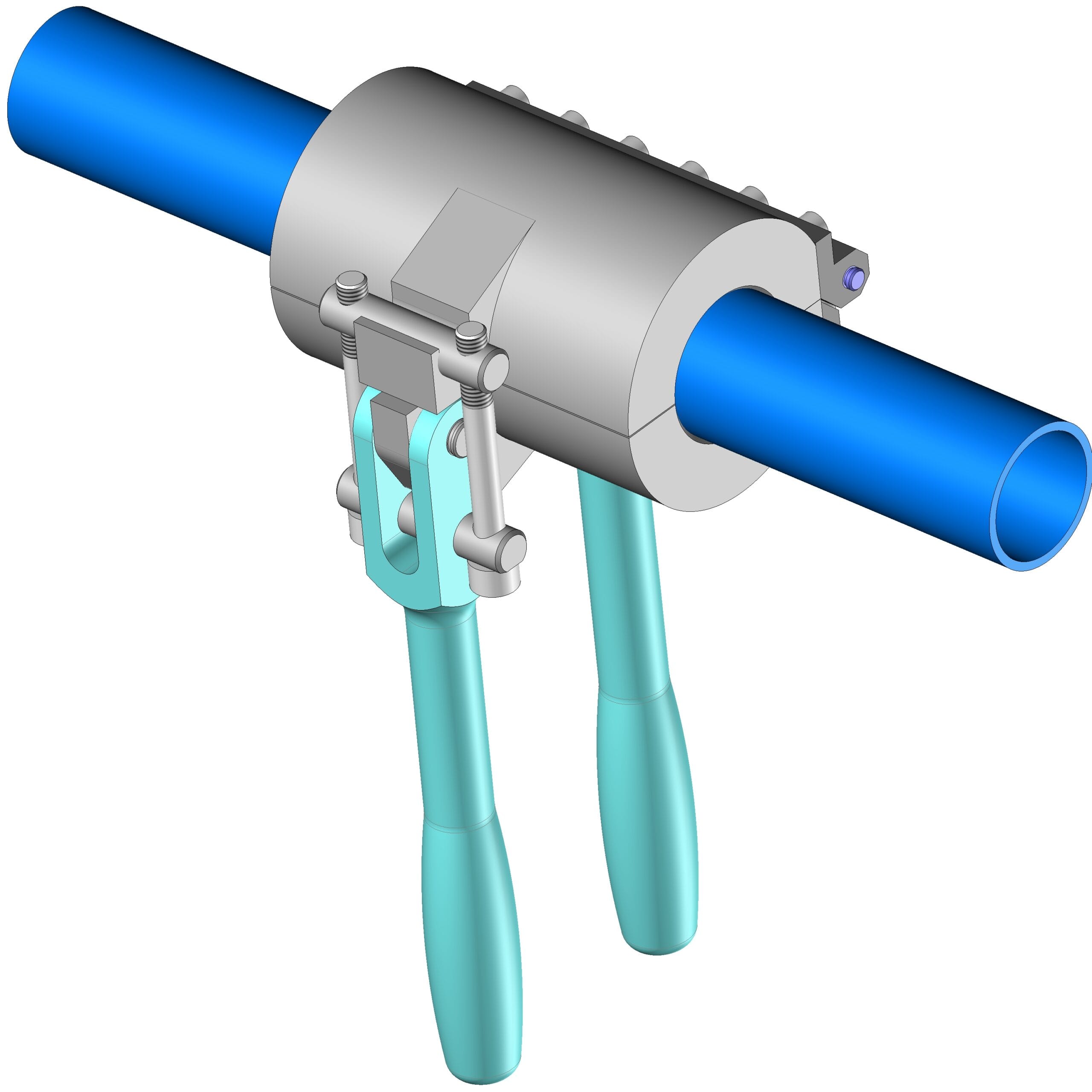 UPCOM split duct coupler used to connect telecom ducts during cable blowing