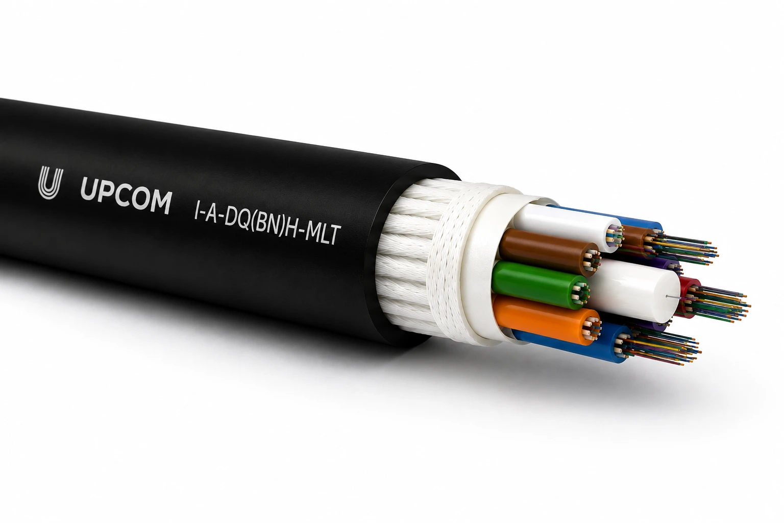 UPCOM I-A-DQ(BN)H-MLT multi loose tube unarmored LSZH fiber optic cable with dielectric construction
