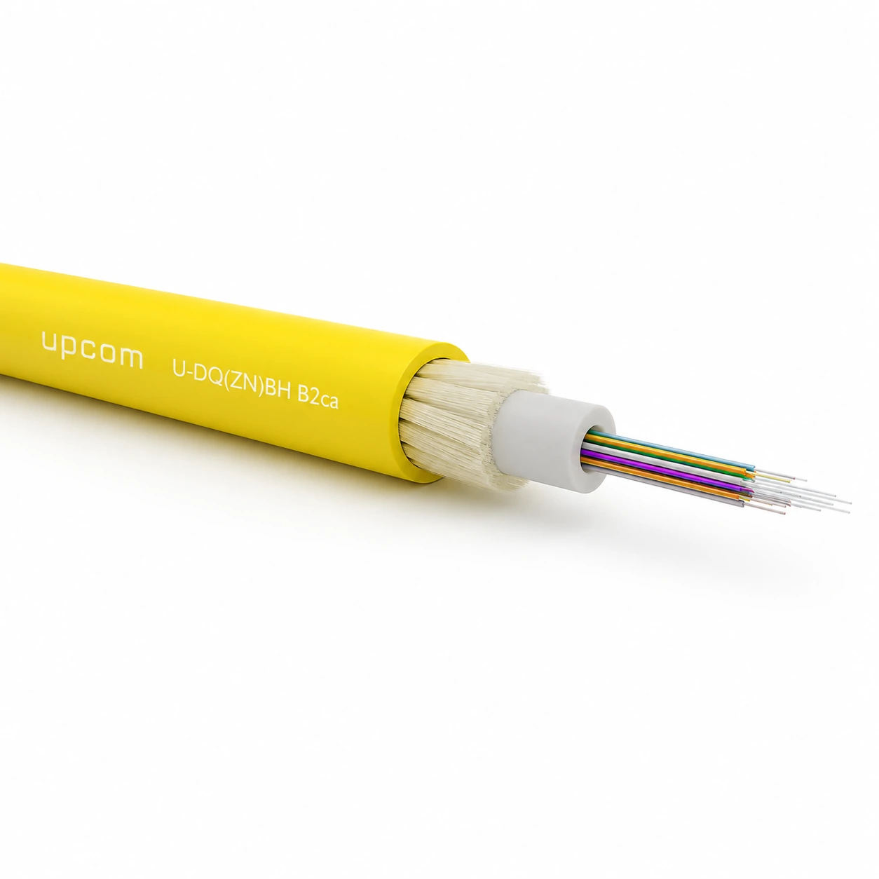 UPCOM U-DQ(ZN)BH B2ca yellow LSZH central loose tube non-metallic fiber optic cable